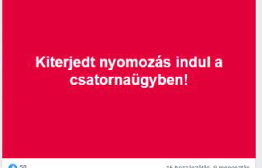 Nyomozás csatornaügyben!