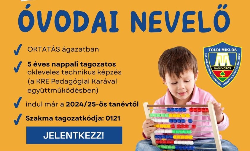 Új szak indul a Toldiban: óvodai nevelőket képeznek