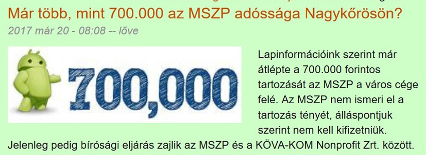 Megdöbbentő ítélettel zárult az MSZP – KÖVA per