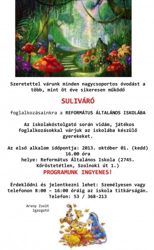 Suliváró- Iskola előkészítő Kőröstetétlenen