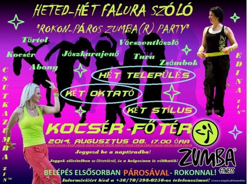 Heted hét falura szóló ZUMBA Party Kocséron